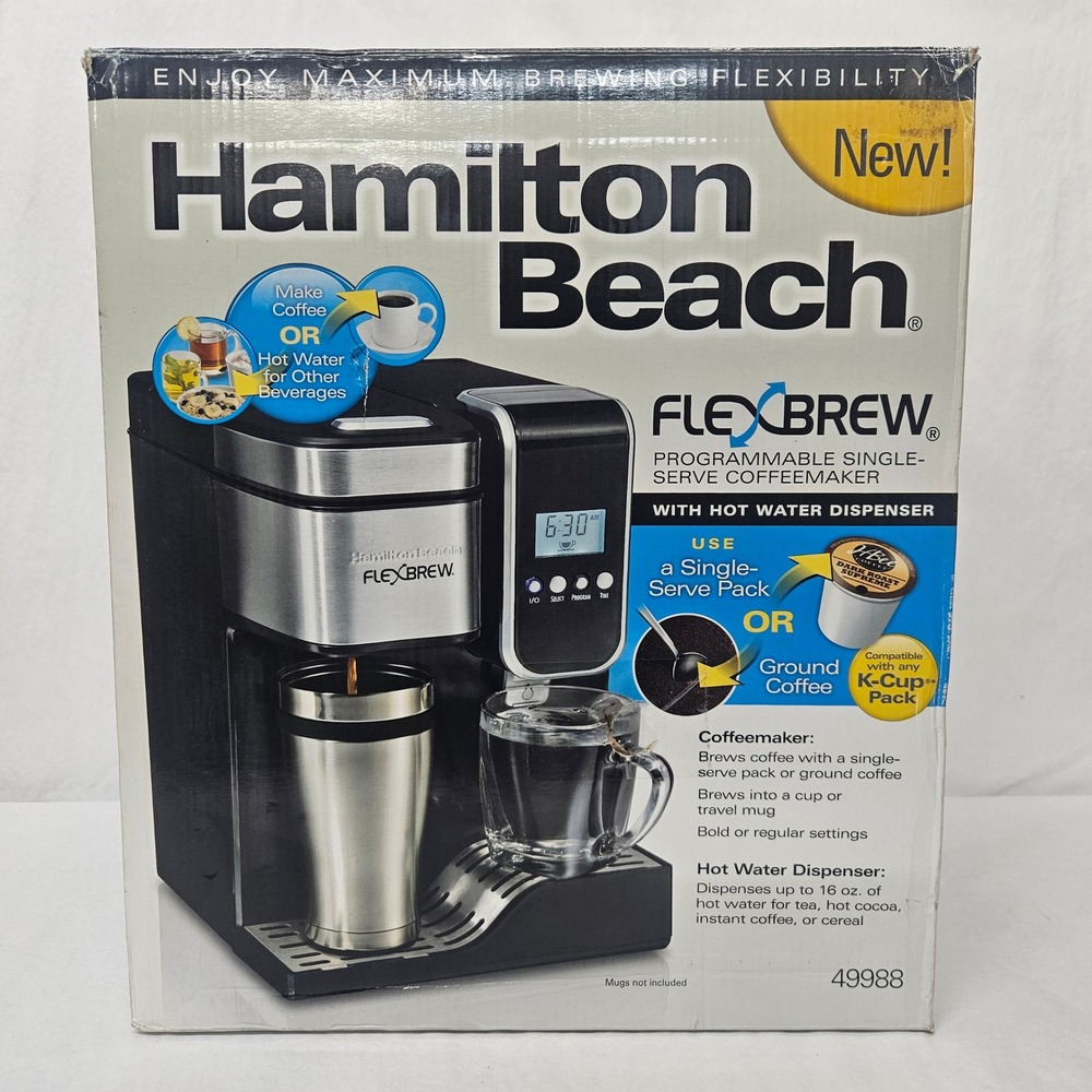 Hamilton Beach FlexBrew 49988 Single Serve Coffee Maker Hot Water Dispenser New